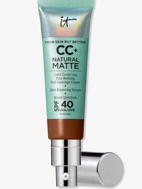 It Cosmetics CC+ Cream Oil-Free (Natural) Matte Foundation with SPF 40 – Deep